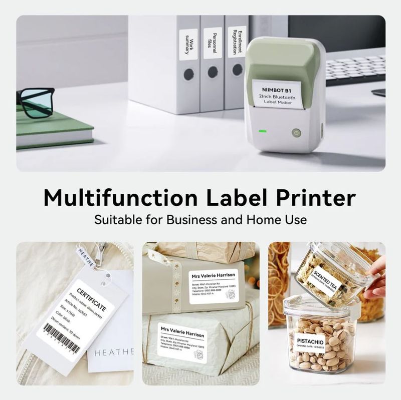 Niimbot B1 Portable Thermal Label Printer Green+White (each)