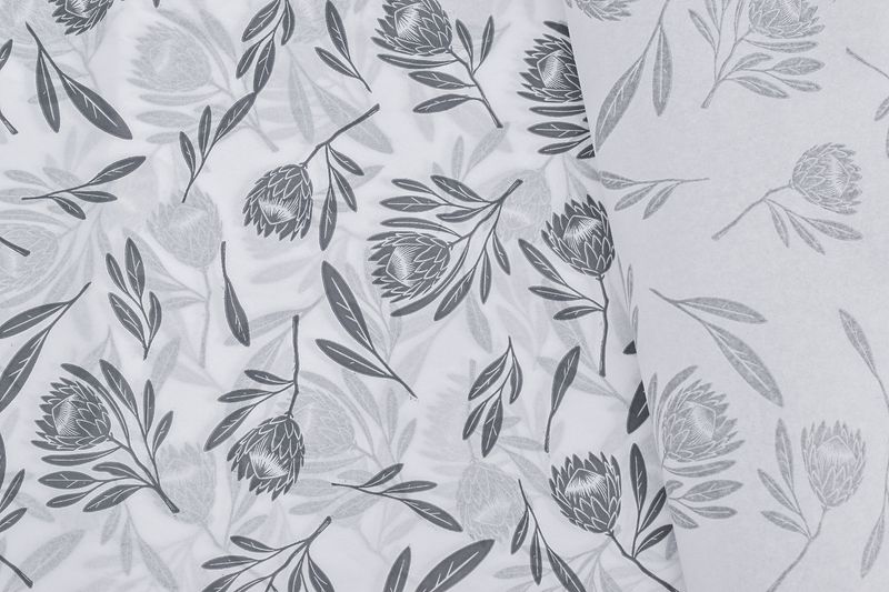 Tissue Paper - Fynbos-Cool Grey-On White (Qty25)