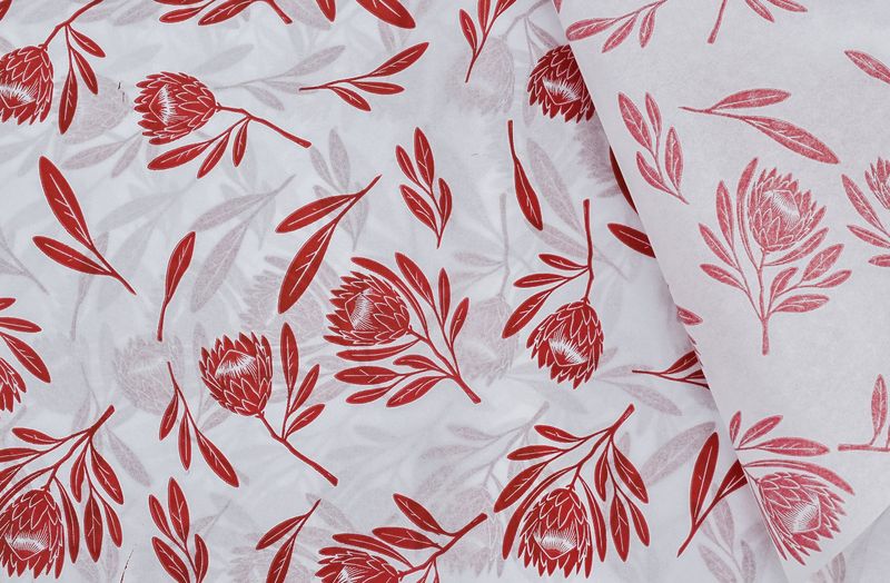 Tissue Paper - Fynbos-Burgundy-On White (Qty25)