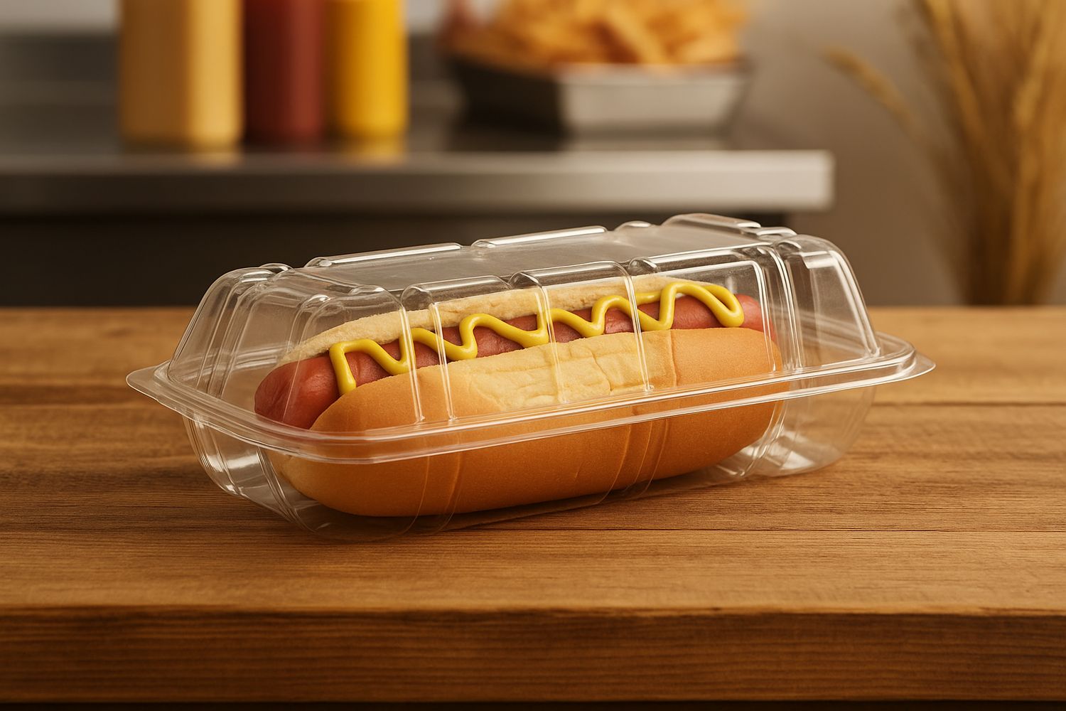Clamshell Hotdog Medium 220 x 110 x 55 mm (50)