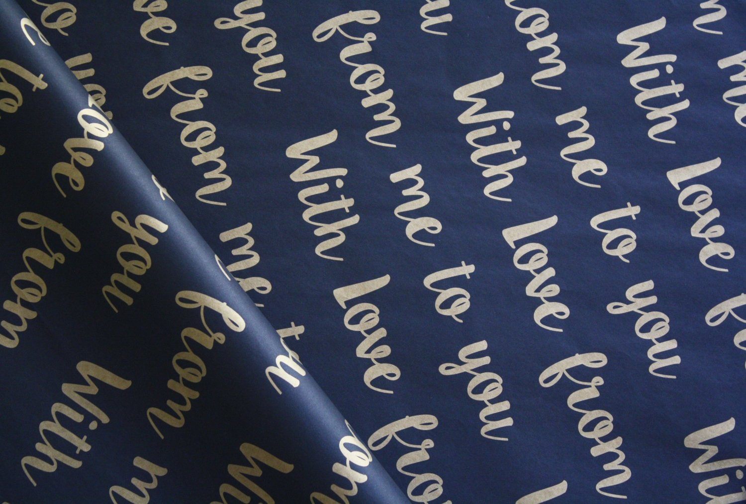 Tissue Paper- With Love - Gold On Black (Qty 25) Tissue Paper- With Love - Gold On Black (Qty 25)