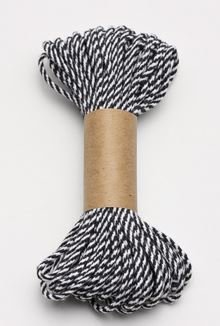 Bakers Twine 10 m x 2 mm - Black & White (ea)