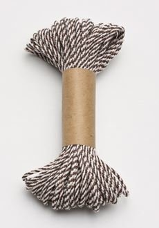 Bakers Twine 10 m x 2 mm - Brown &amp; Cream (ea)