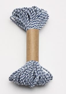 Bakers Twine 10mx2mm - Med Blue &amp; White (ea)