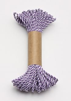 Bakers Twine 10mx2mm - Purple &amp; White (ea)