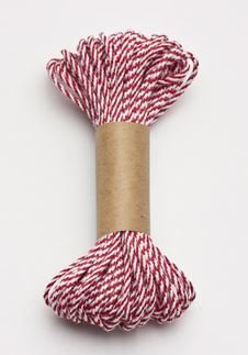 Bakers Twine 10mx2mm - Red & White (ea)