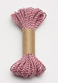 Bakers Twine 10mx2mm - Red &amp; White (ea)