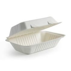E - Compostable Clamshell Box 1000 ml - No Division (Qty 50)