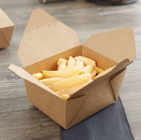 BIO Food Compostable (PLA) Lunch Box - Kraft #1 (Qty 50)