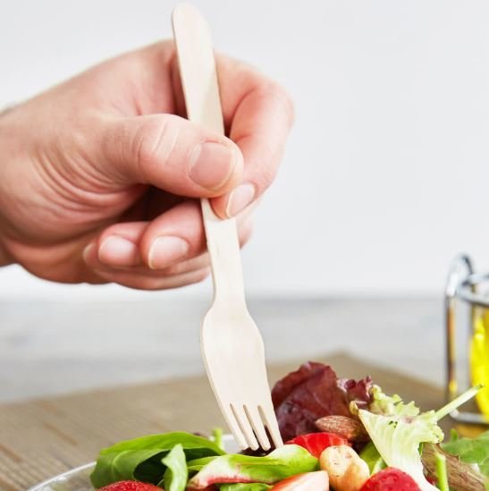 Cutlery Wooden Forks 160mm (Qty 100)