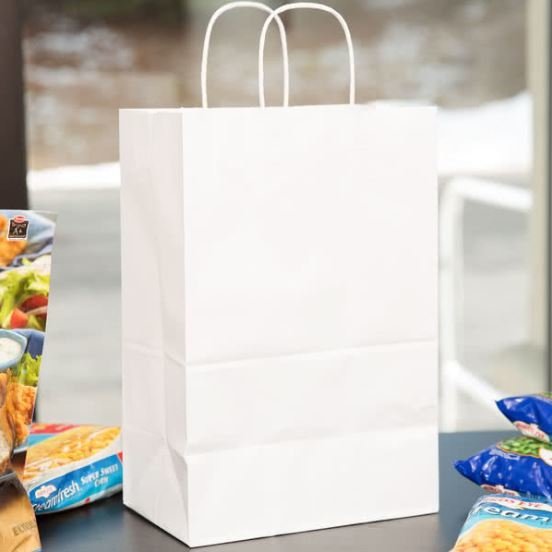 Paper Carrier Bags Twist Handle Handipak White 300x160x430mm (Qty 25)