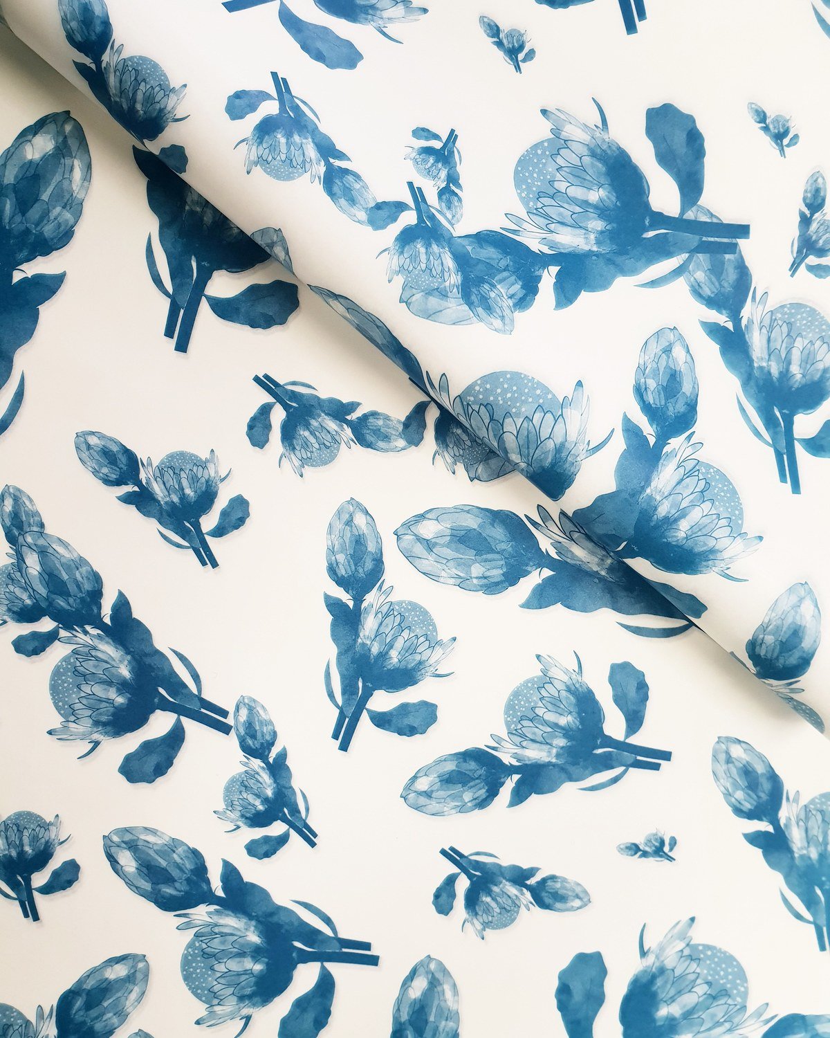 Tissue Paper - Proteas - Blue on White (Qty 25) Tissue Paper - Proteas - Blue on White (Qty 25)