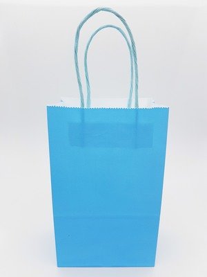 Paper Bag Twist Handle 130x78x210mm-Light Blue (10's)
