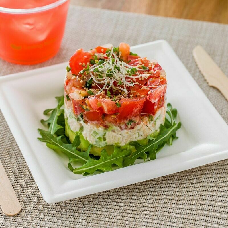 E - EcoWare Compostable Plate Square 16 cm (Qty 50)