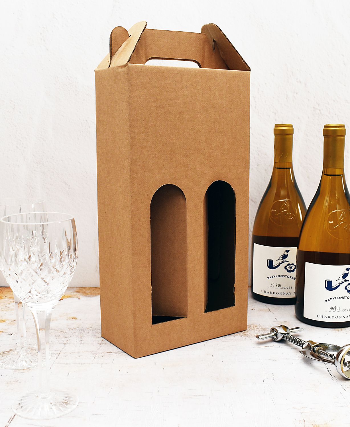 Box Corrugated Wine Bottle Pack 2 - Kraft (ea)