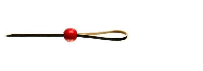 Skewers Bamboo Noose Black/Red Ball (Qty 100)