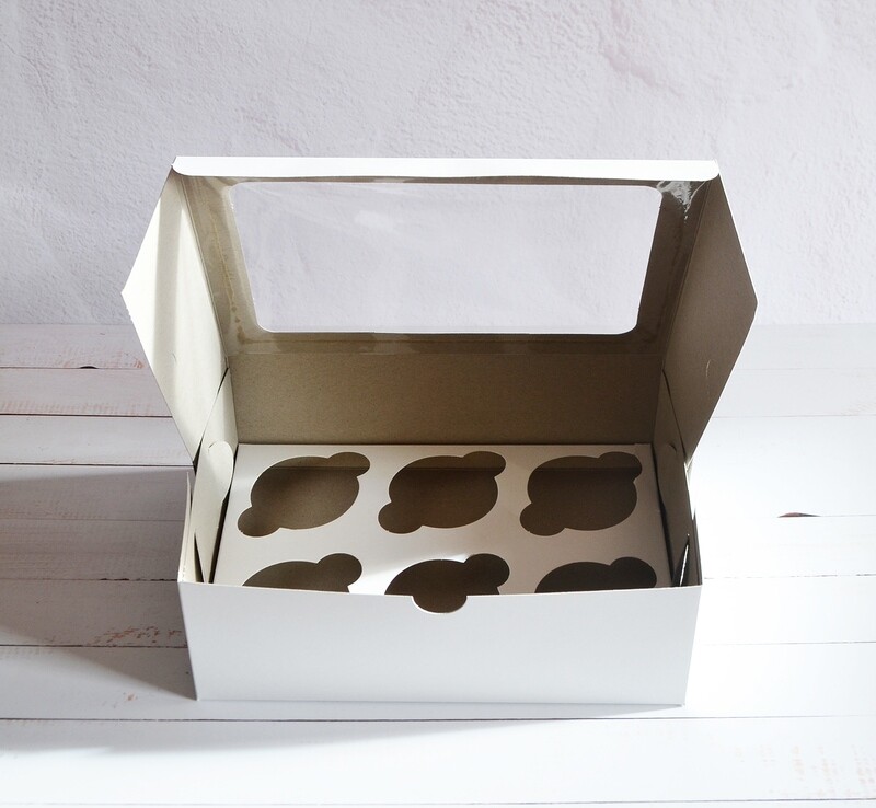 CupCake 6 Cup box Window White (ea)