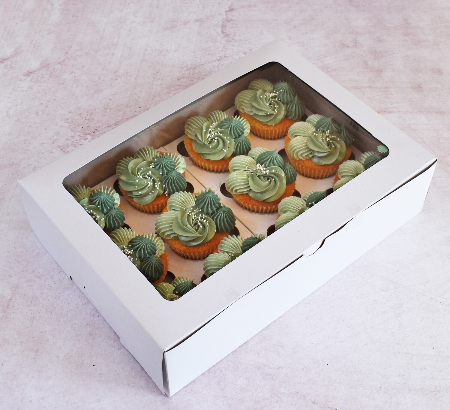 CupCake 12 Box Window White (ea)