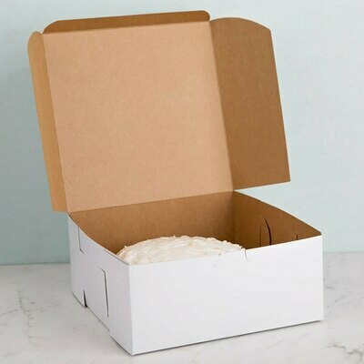 White Cake Box 9 x 9 x 4 Inch