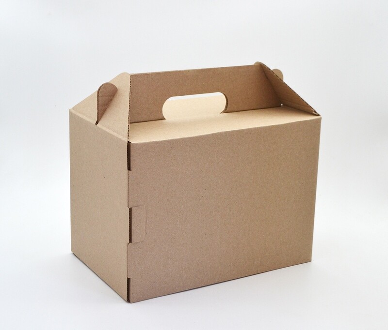 Box Corrugated Picnic Kraft 250x160x180mm Large (ea)