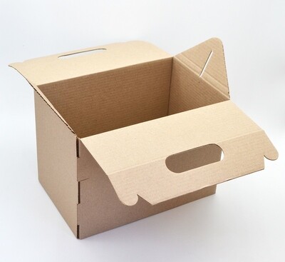 Box Corrugated Picnic Kraft 250x160x180mm Large (ea)