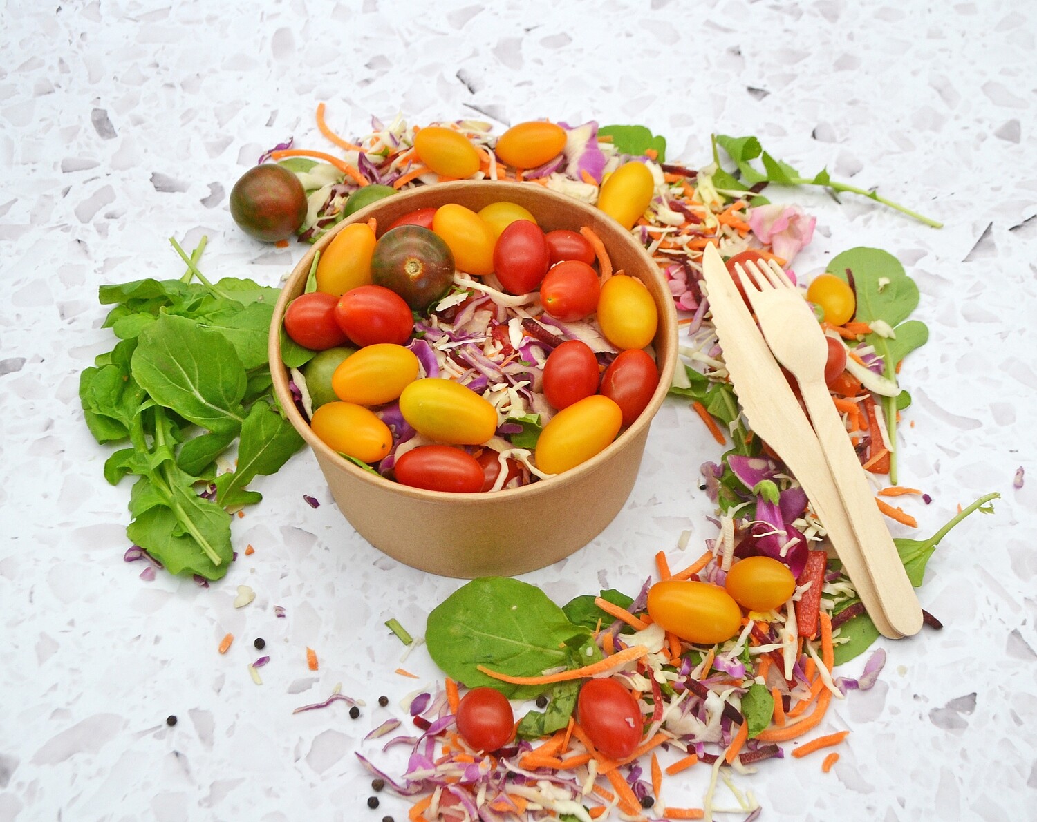 Paper Salad Bowl Kraft 32 oz (1000 ml)