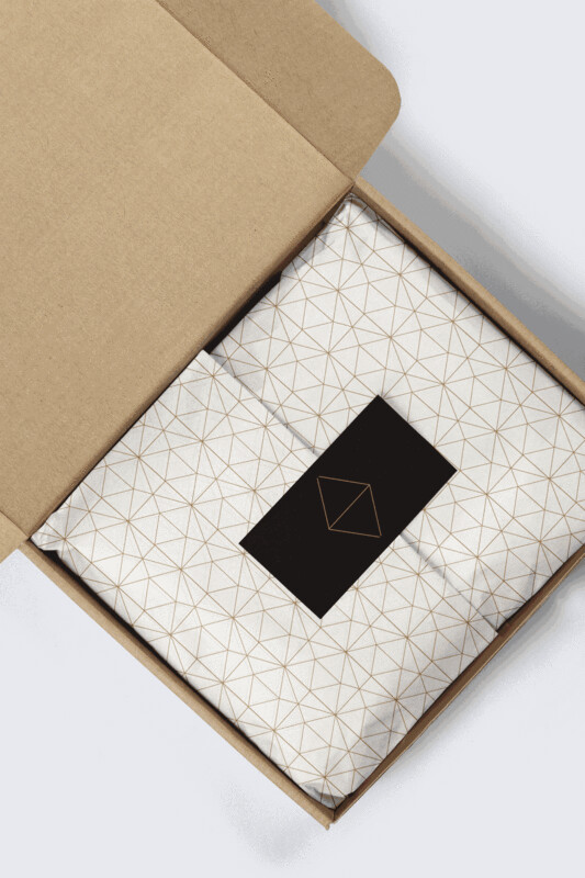 Tissue Paper - Geometric - Gold On White (Qty 5)