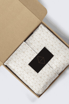 Tissue Paper - Geometric - Gold On White (Qty 5)
