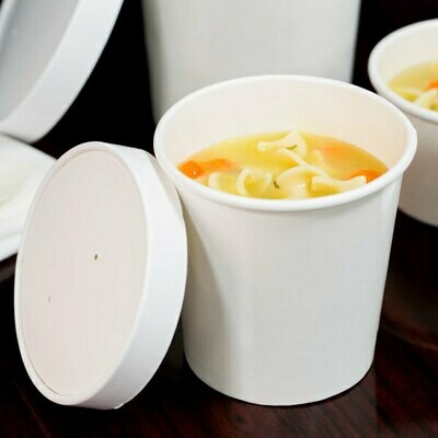 Tub Paper XJ White 500 ml (each) - **LID NOT INCLUDED**