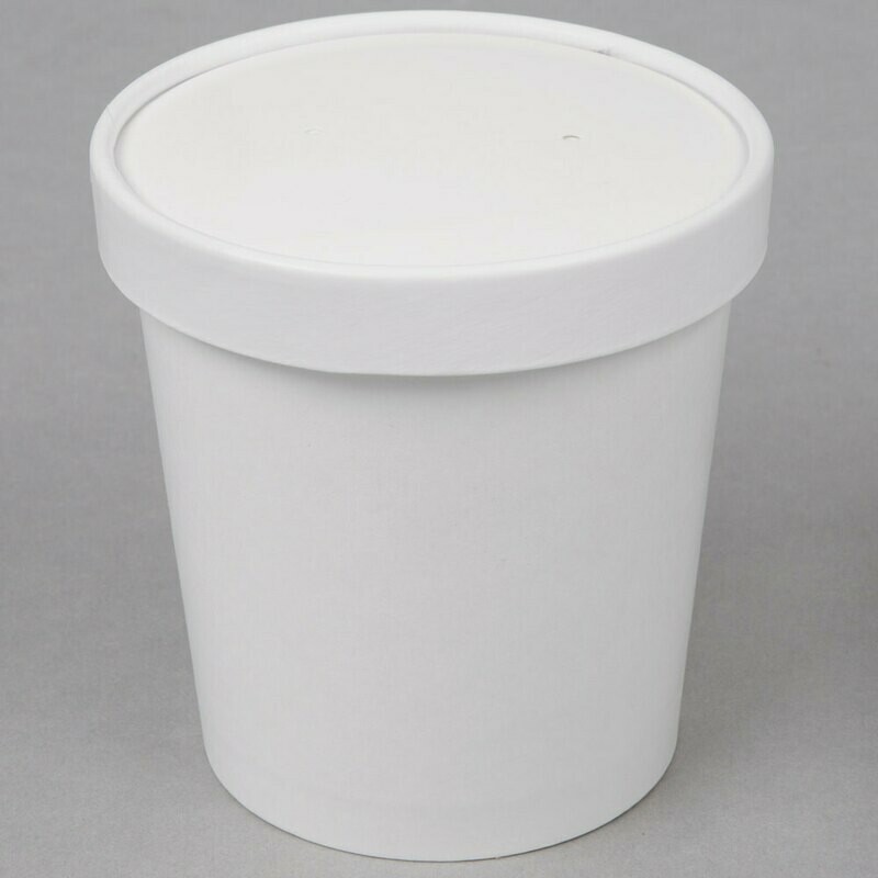 Tub Paper XJ White 500 ml (each) - **LID NOT INCLUDED**