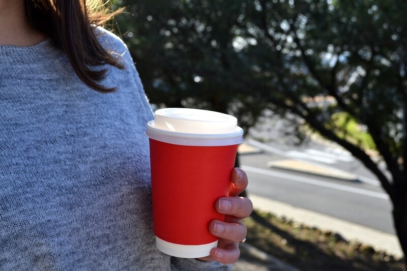 Coffee Cups Double Wall 350 ml - Red (Qty 50)