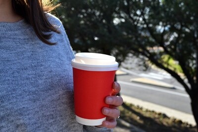 Coffee Cups Double Wall 350 ml - Red (Qty 50)