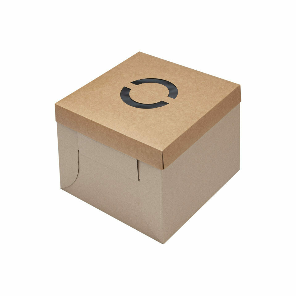 12 Inch Kraft Cake Box with Lid – Corrugated Base – 25 cm High