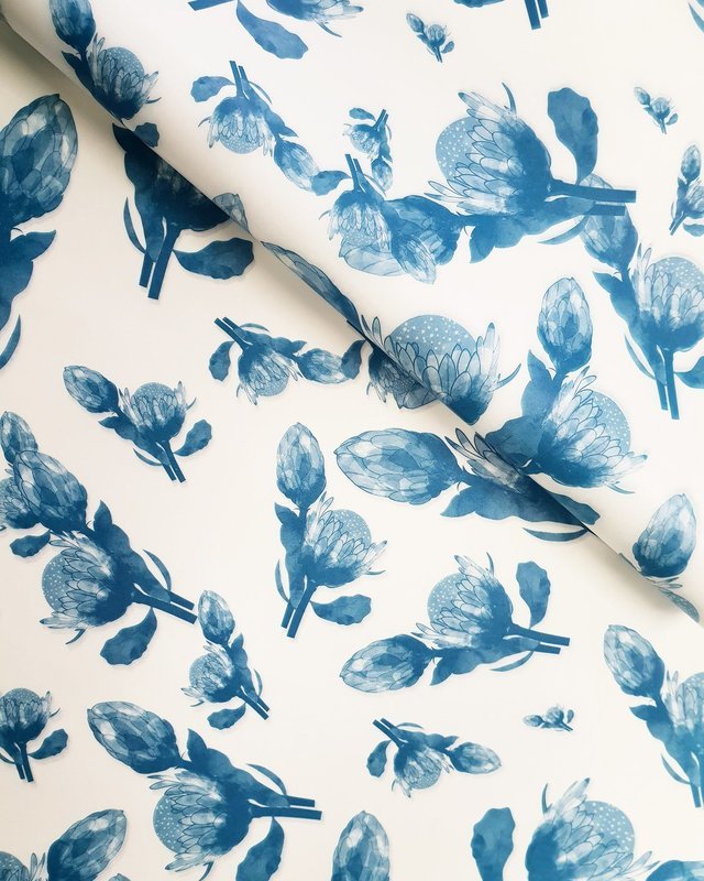 Tissue Paper - Proteas - Blue on White (Qty 5)