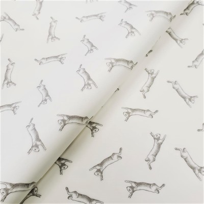 Tissue Paper - Bunnies - Brown On White - (Qty 5)