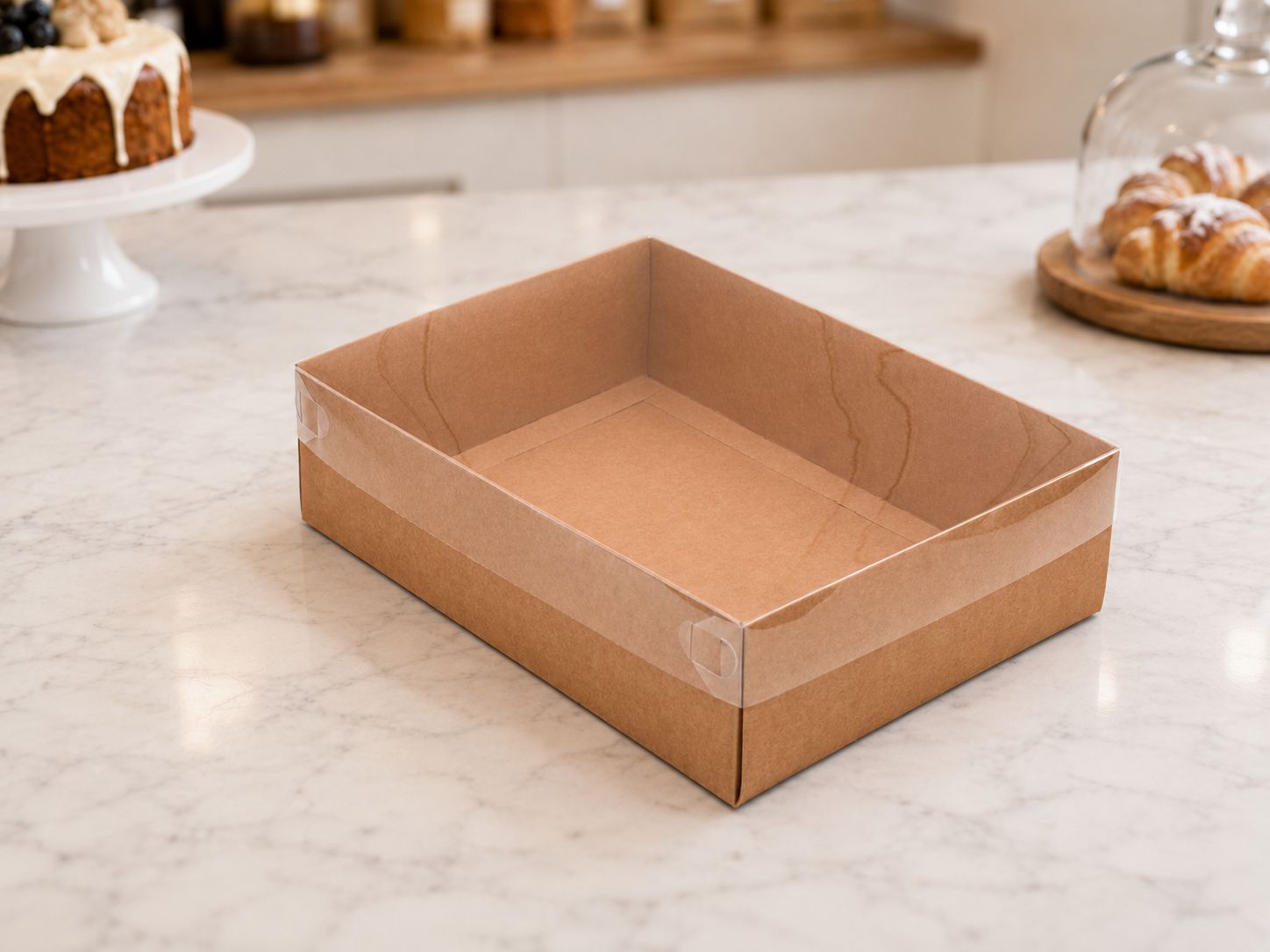 Box Kraft Base with PVC Lid *Hamper Box* (ea)