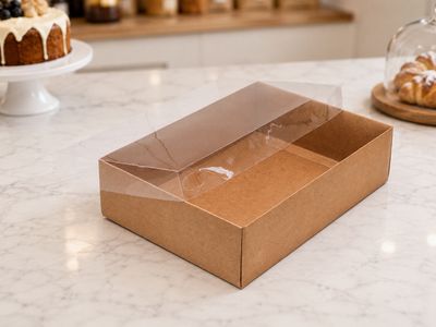 Box Kraft Base with PVC Lid *Hamper Box* (ea)
