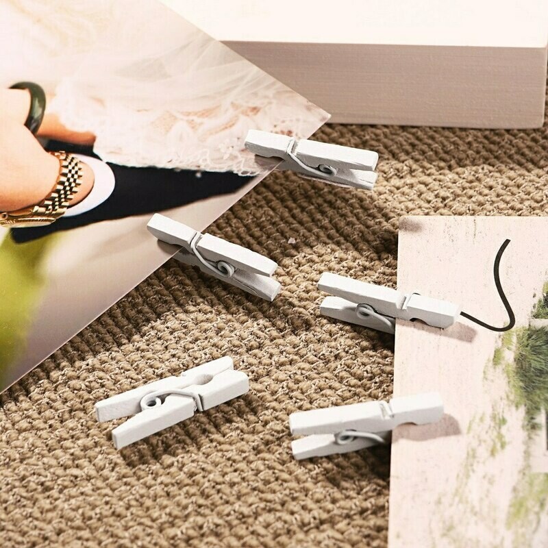 Wooden Mini Pegs 2.5cm White (Qty100)