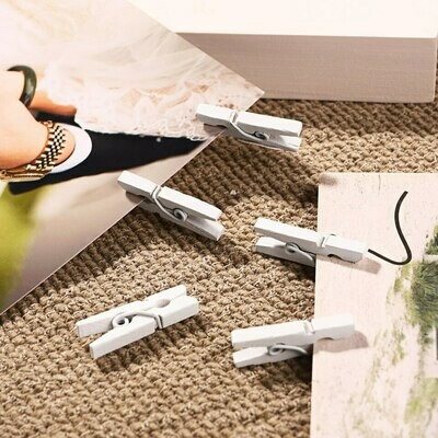 Wooden Mini Pegs 2.5cm White (Qty100)