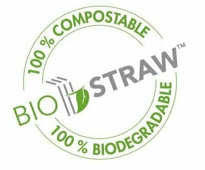 Bio Straws 6mm - Natural Wrapped (Qty100)