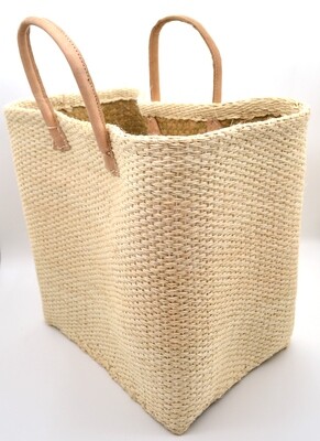Sisal Woven Bag Leather Handles