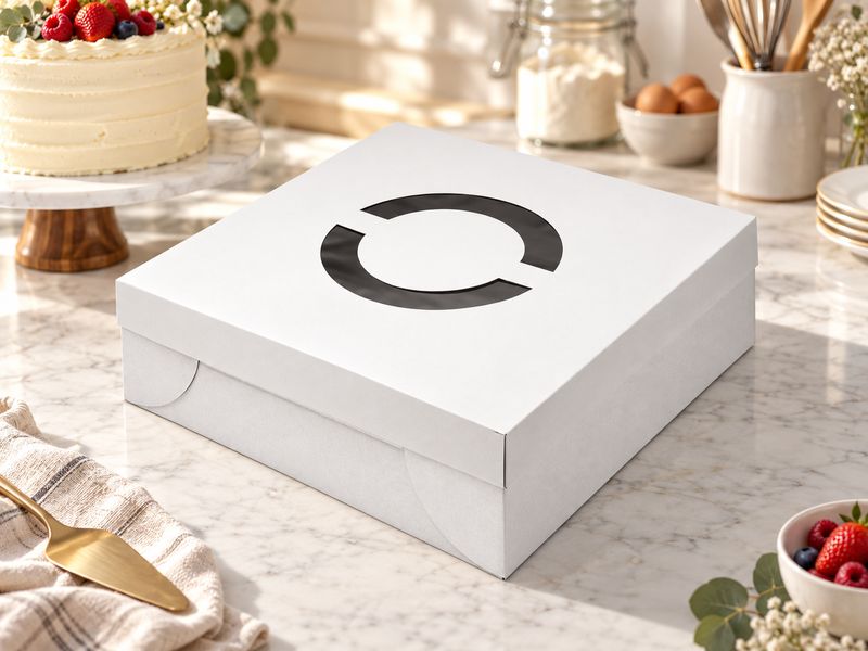 16 Inch White Cake Box with Lid – Corrugated Base