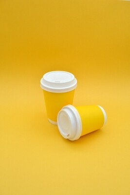 Coffee Cups Double Wall 350 ml - Yellow (Qty 50)