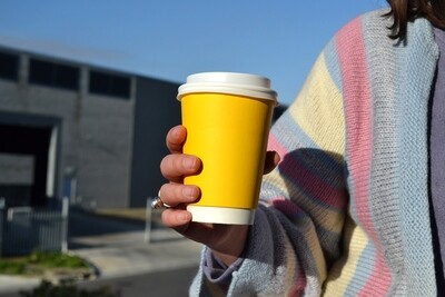 Coffee Cups Double Wall 350 ml - Yellow (Qty 50)
