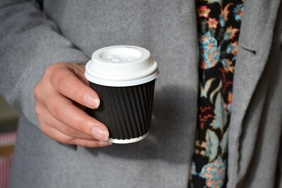 Coffee Cups Ripple Espresso 100ml - Black (Qty 50)