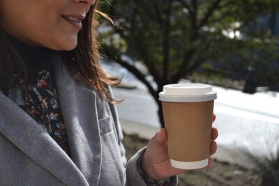 Coffee Cups Double Wall 350 ml - Kraft (Qty 50)