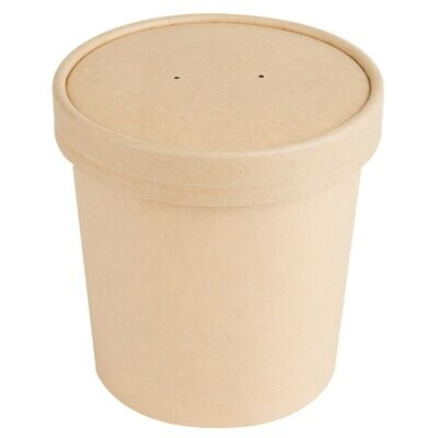 Tub Paper XJ Kraft 500 ml (each) - **LID NOT INCLUDED**
