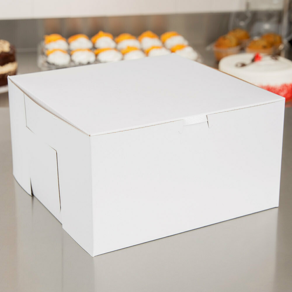 White Cake Box 10 x 10 x 4 inch
