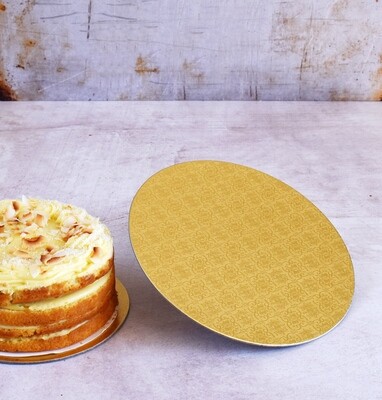 Cake Board Embossed Gold Round 10" Thin (ea)