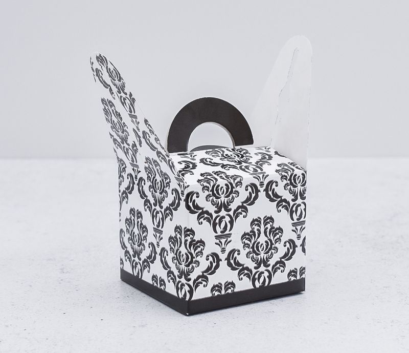 Novelty Box Damask 65x65x60mm Black (ea)